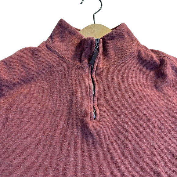 Tasso Elba Spa Mens Rust Red Dad Pullover Henley Cotton Sz XXL 1/4 Zip Sweater - Picture 7 of 16
